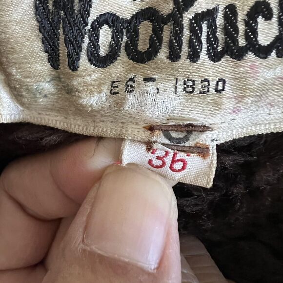 Vintage Woolrich Coat Mens 36 Brown Wool Sherpa Lined Heavy Outdoors Jacket 70s - Picture 6 of 12